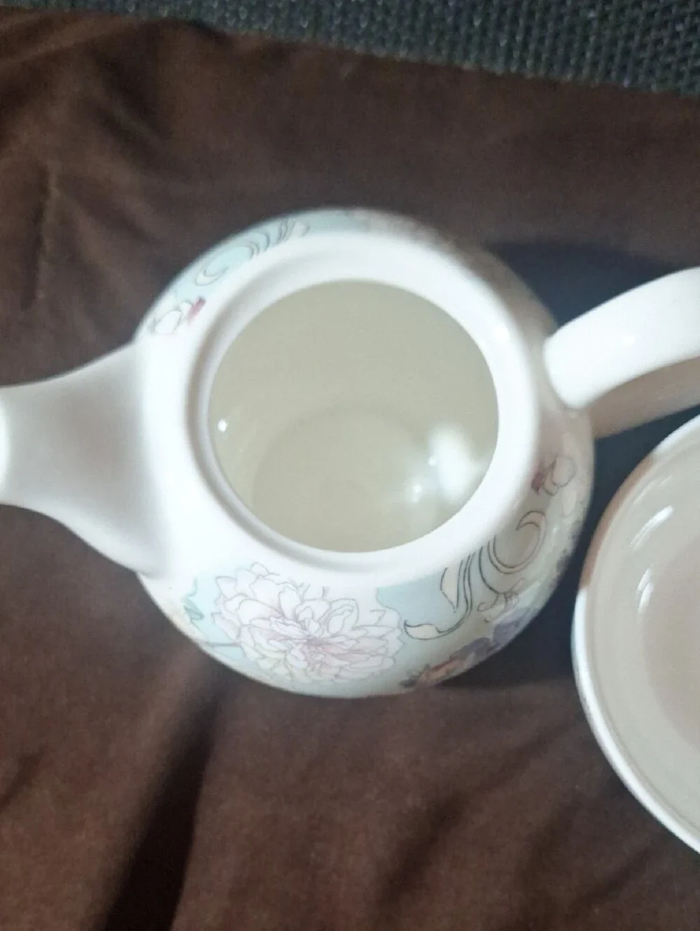 Floral Porcelain Tea for One Set in Light Blue and White